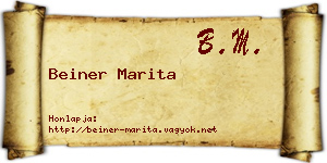 Beiner Marita névjegykártya